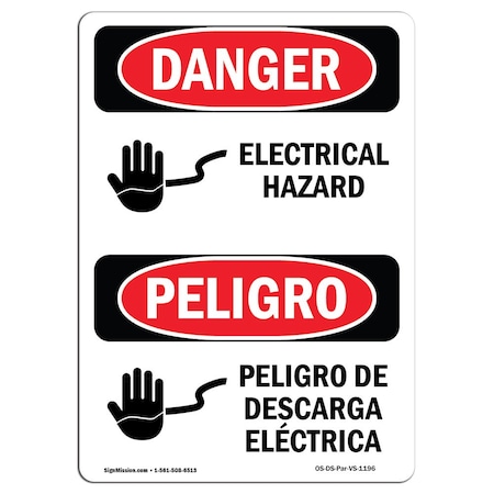 OSHA Danger, 10 Height, 14 Width, Decal